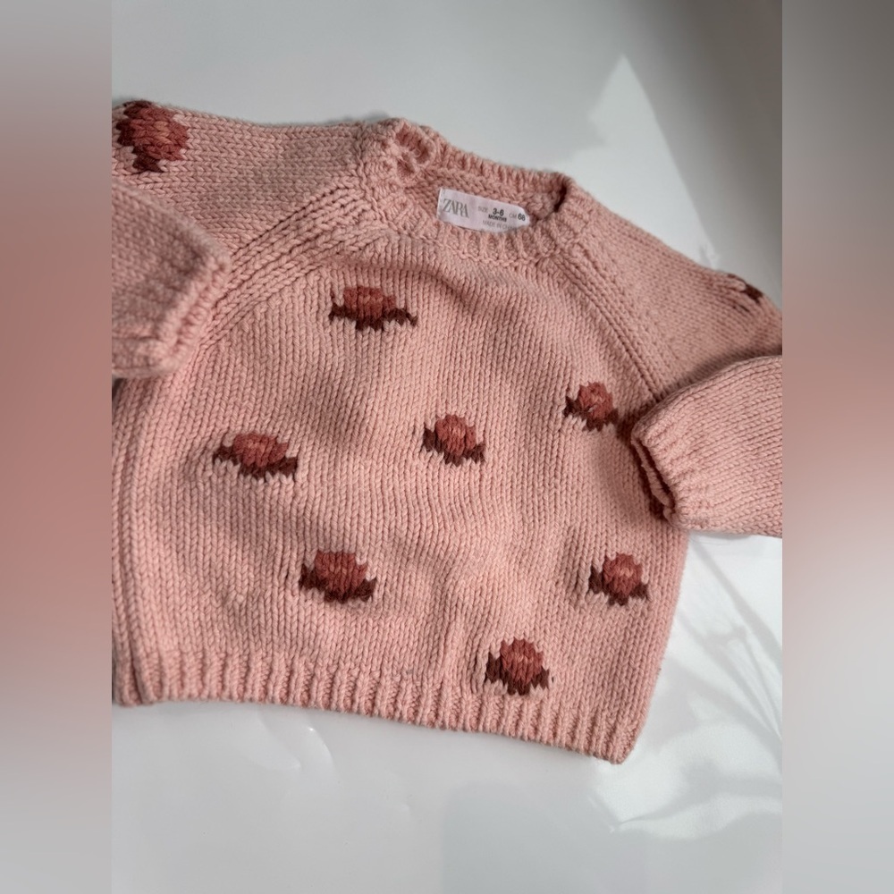 ZARA Baby Pink Knit Sweater  (Size 3–6 Months / 68 cm) - Picture 2 of 7